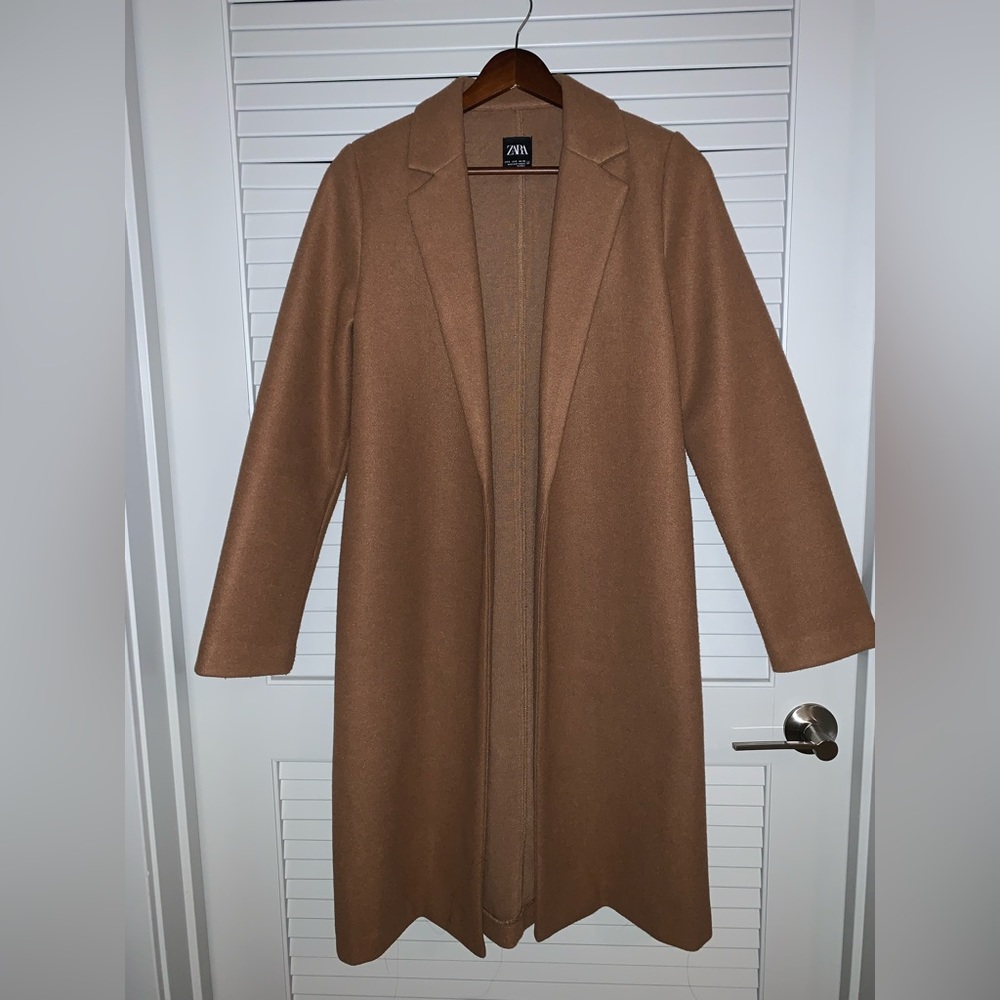 Zara Coat with Lapel Collar - Camel